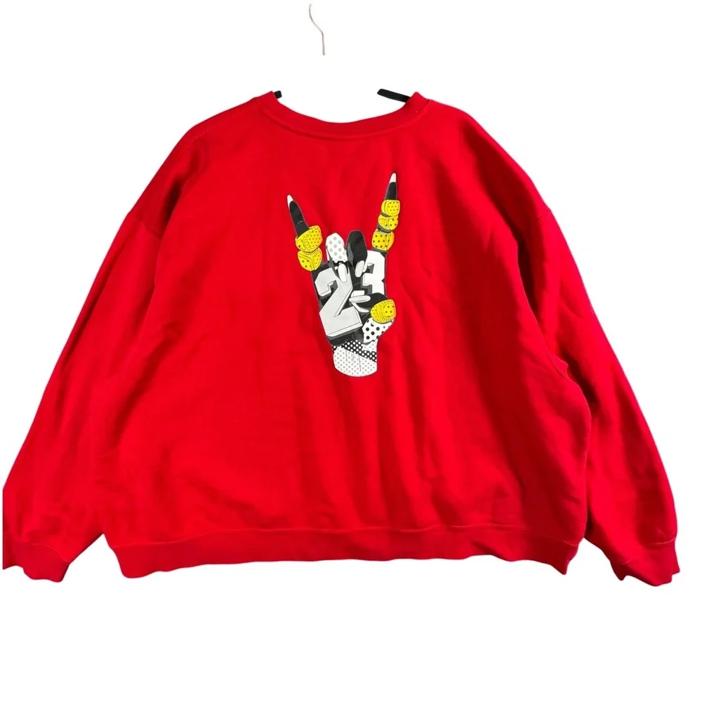 Jordan Jumpman Mens 2XL Red Graphic Crewneck Sweatshirt‎ Loose Fit